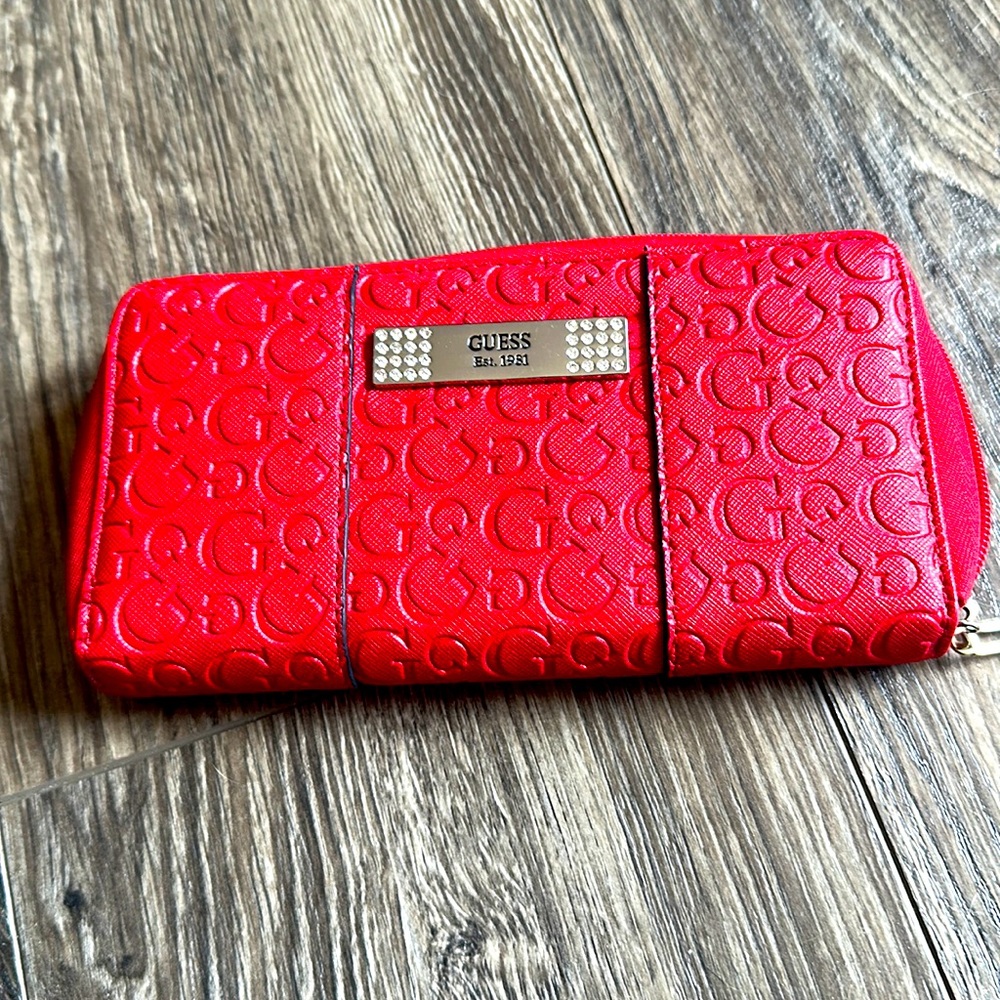 Guess 8x4 red wallet.